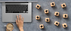 Dice,With,Cookie,Icons,And,A,Laptop,Conceptual,Of,The